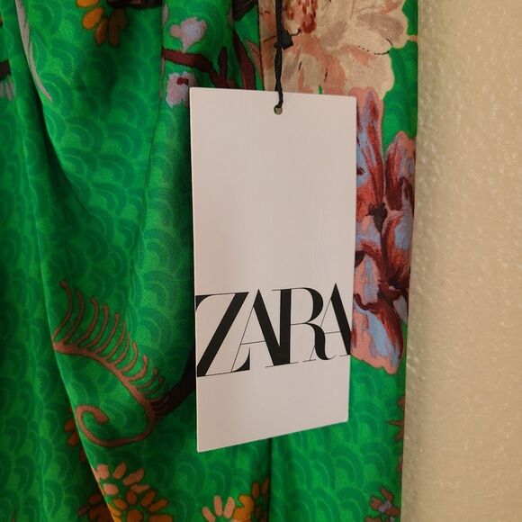 NEW zara blogger favorite green satin effect slip dress size XL (hard to find!) - Picture 8 of 11
